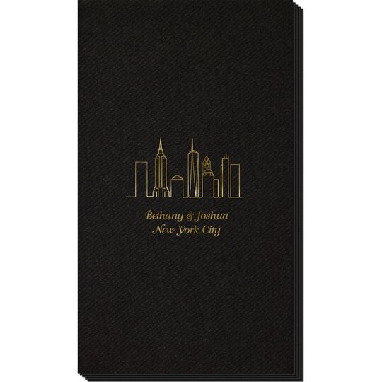 New York City Skyline Linen Like Guest Towels